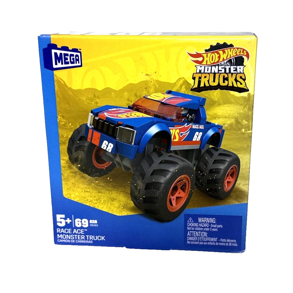 Mega Hot Wheels‎ Monster Truck Race Ace Building Set HDJ93 69 Pc New NIB Sealed